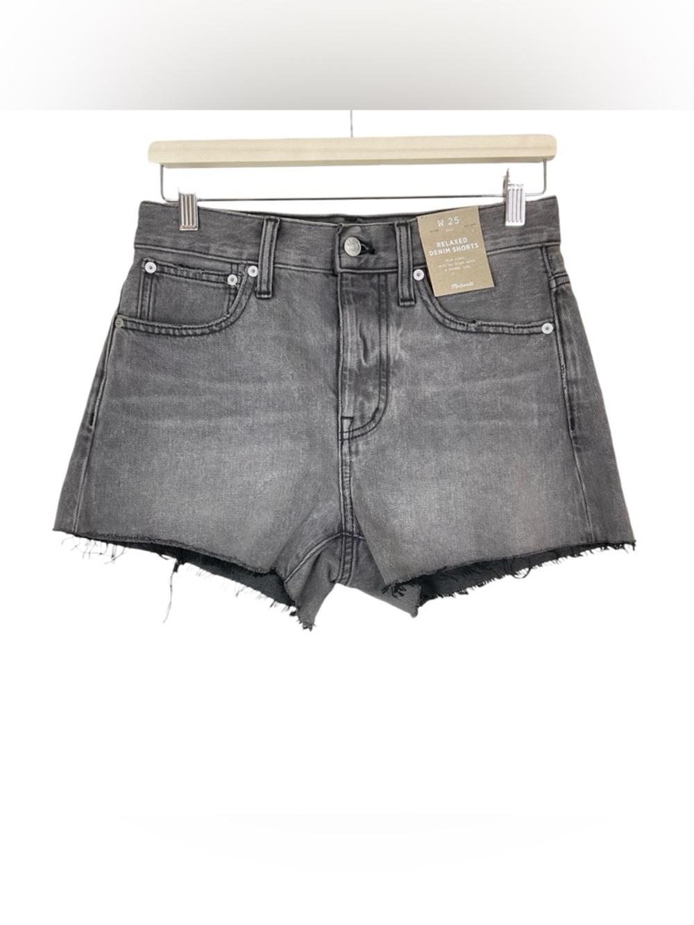 Madewell Relaxed Denim Shorts Mid Rise Noll Wash Size 25